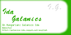 ida galanics business card